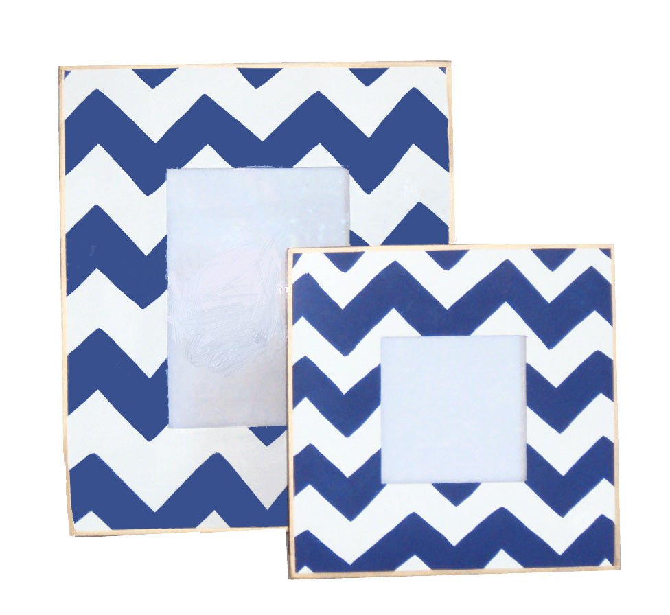 Navy  Bargello Picture Frame, Large, 2ndQ
