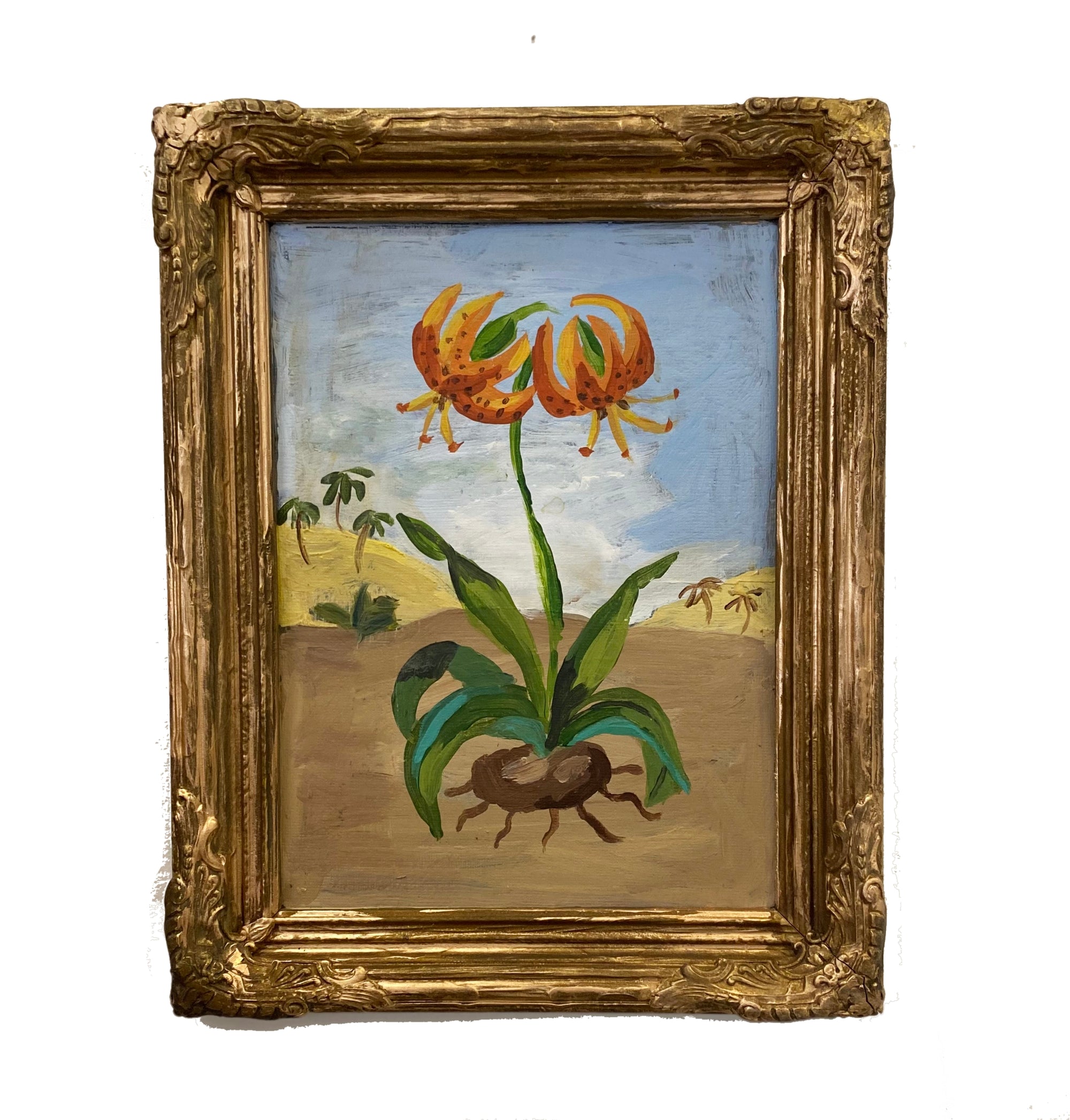Dana Gibson Tiger Lily Landscape, Framed