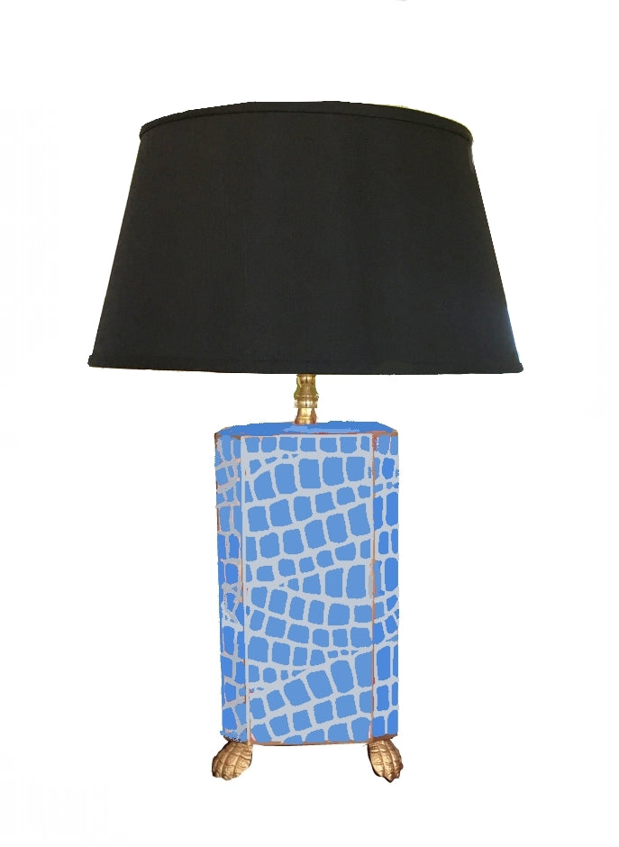 Dana Gibson Blue Croc Lamp