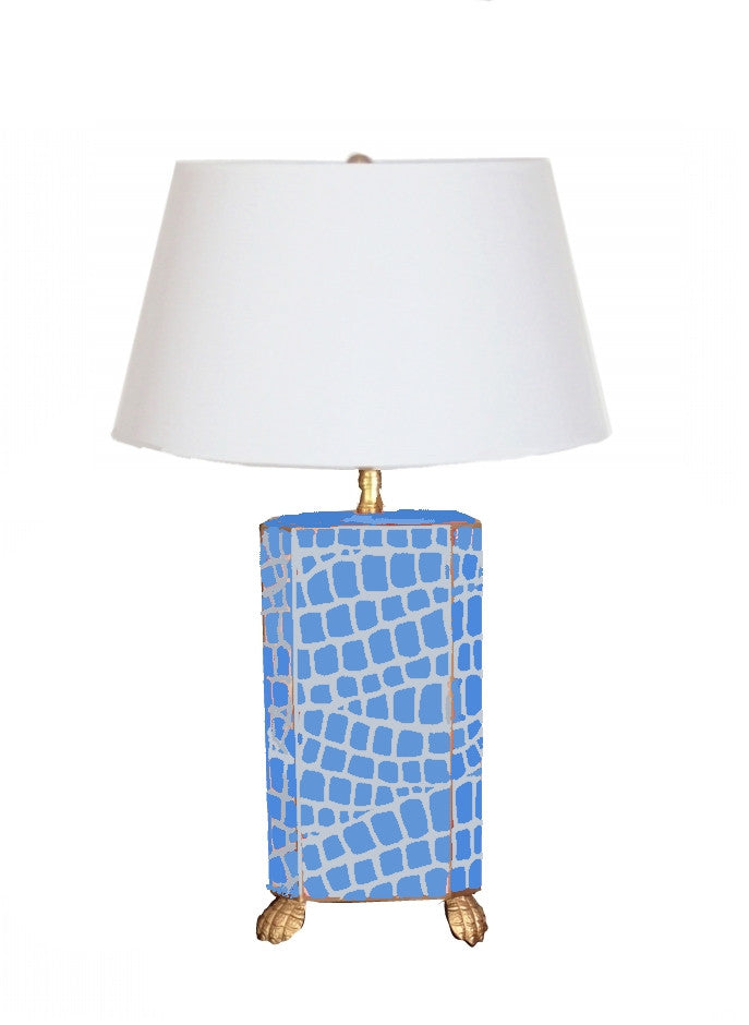 Dana Gibson Blue Croc Lamp