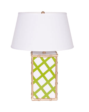Dana Gibson Bamboo Lamp in Green Lattice