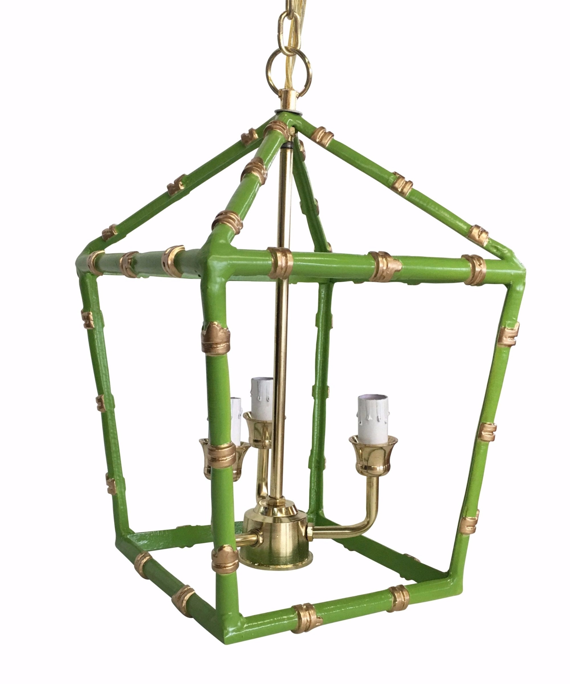 Dana Gibson Small Bamboo Lantern in Green, 2ndQ