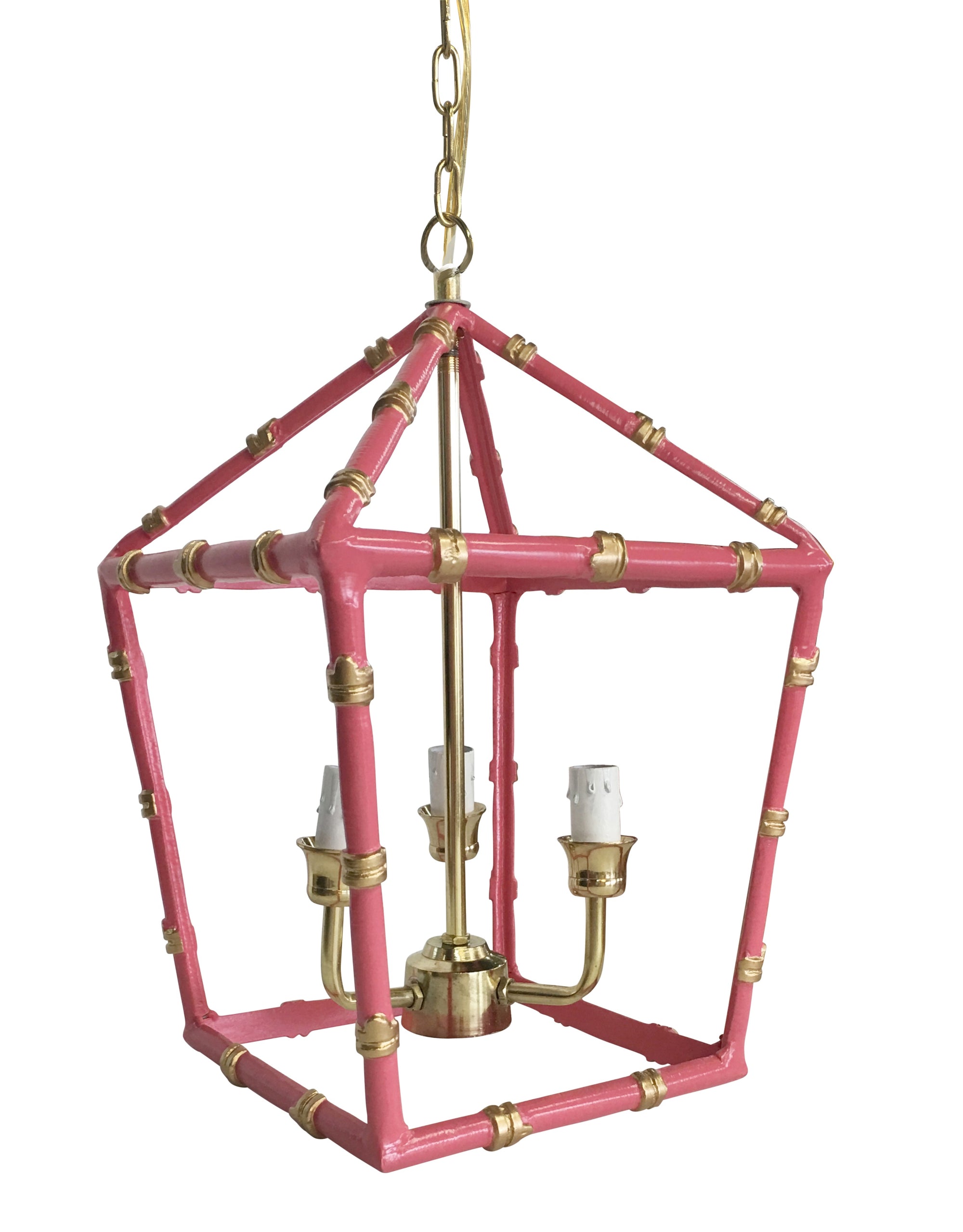 Dana Gibson Bamboo Lantern in Pink, Small