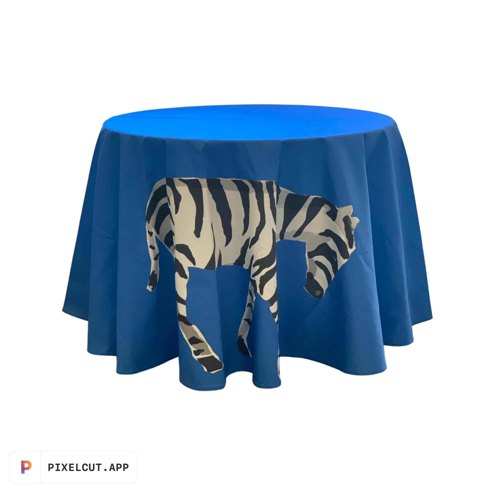 Zebra Table Skirt in Blue