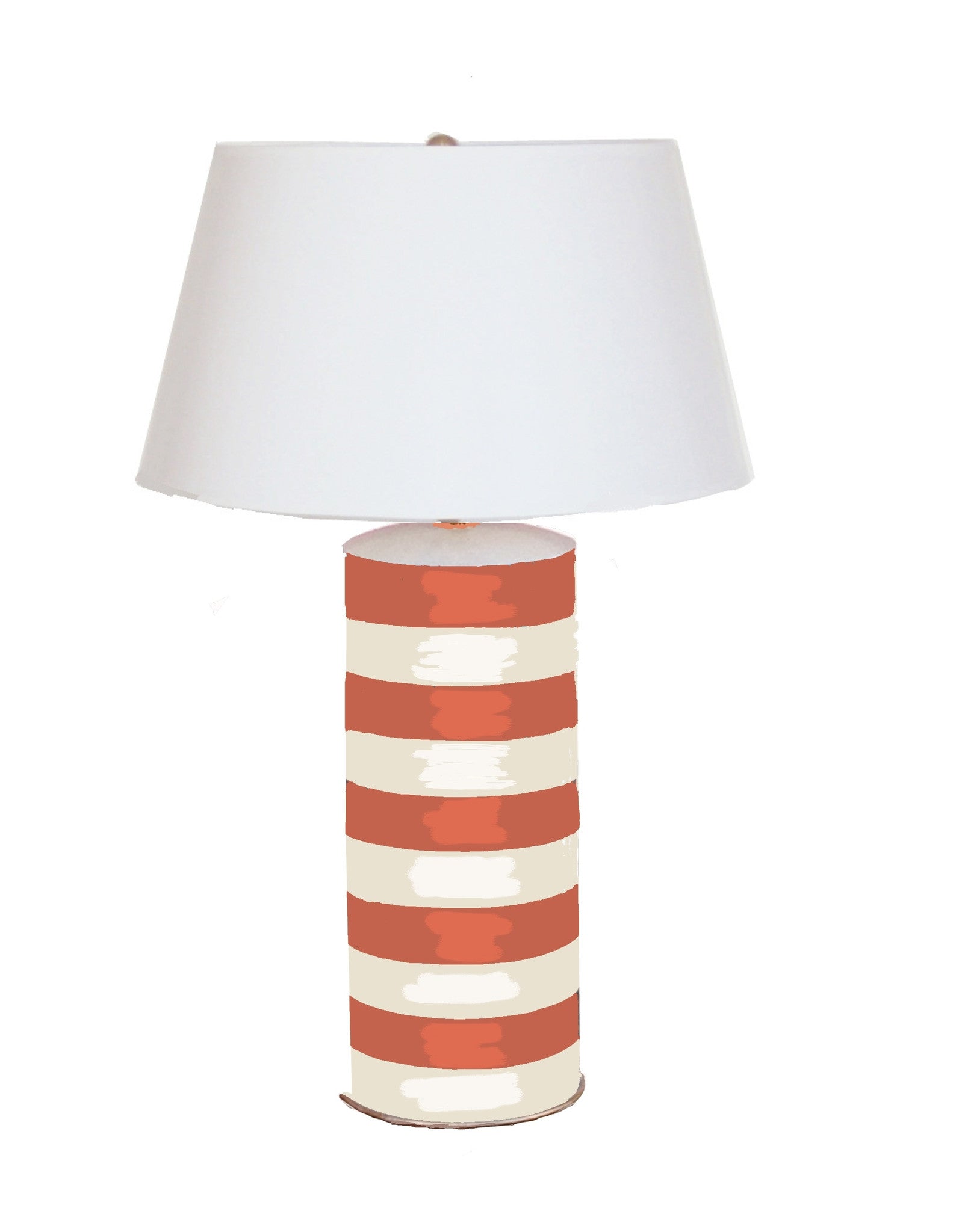 Orange Stripe Stacked Lamp