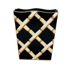 Dana Gibson Bamboo and Leopard Wastebaskets, 2ndQ