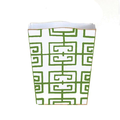 Dana Gibson Wastebasket, Tissue Box in Green Fret