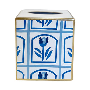 Dana Gibson Tulio in Blue Wastebasket and Tissue Box, Sold separately