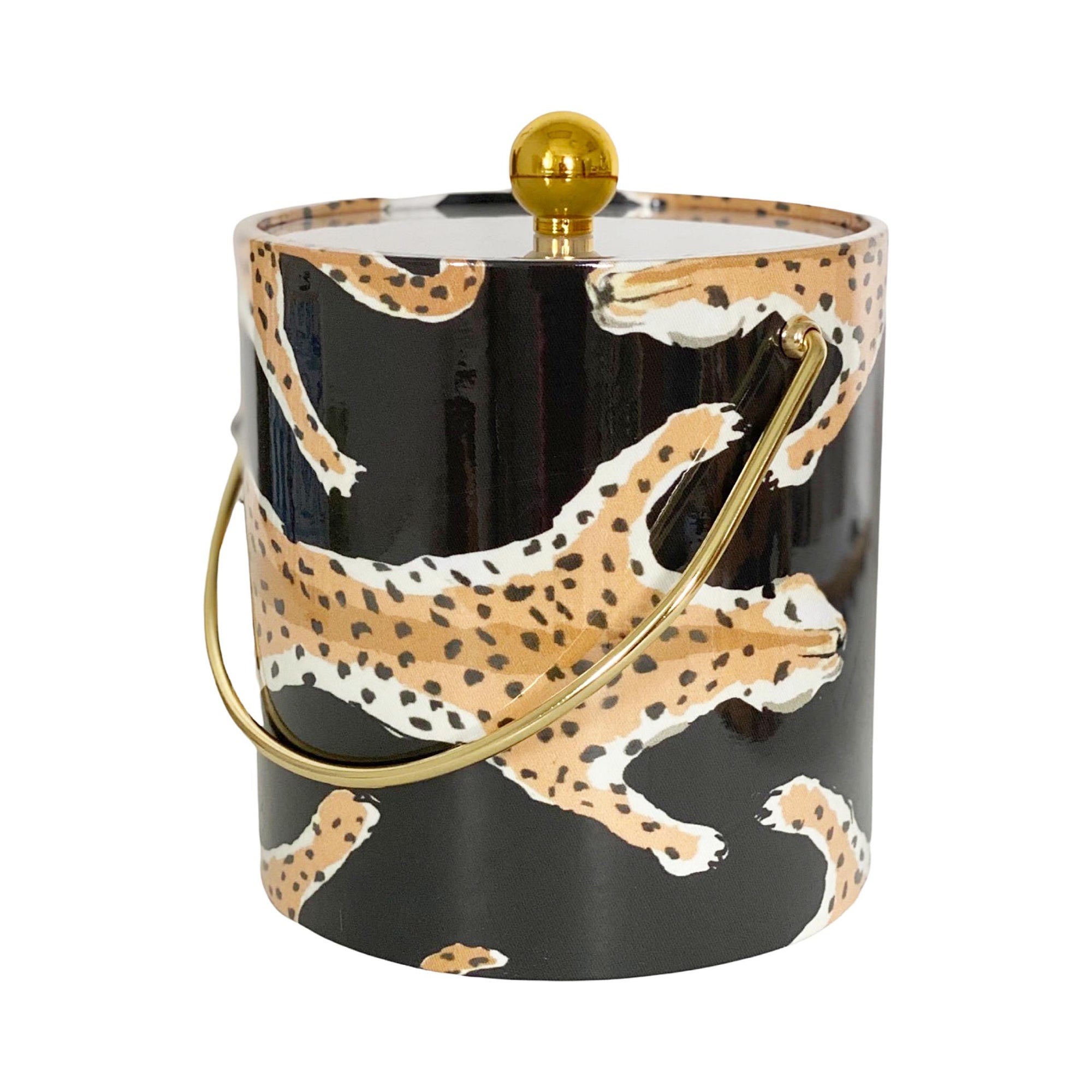 Dana Gibson Black Leopard Ice Bucket