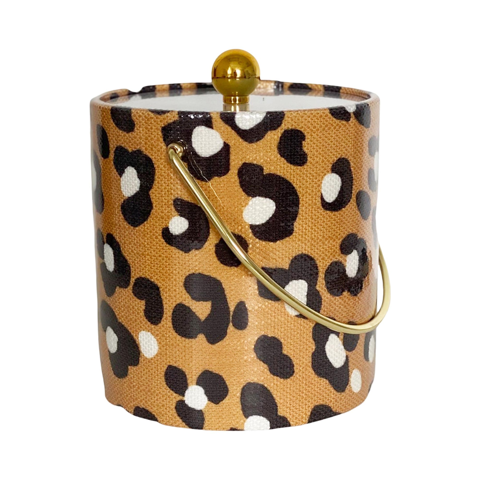 Dana Gibson Golden Leopard Ice Bucket