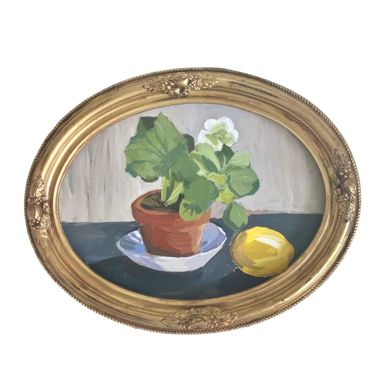Dana Gibson Begonia in Oval Frame