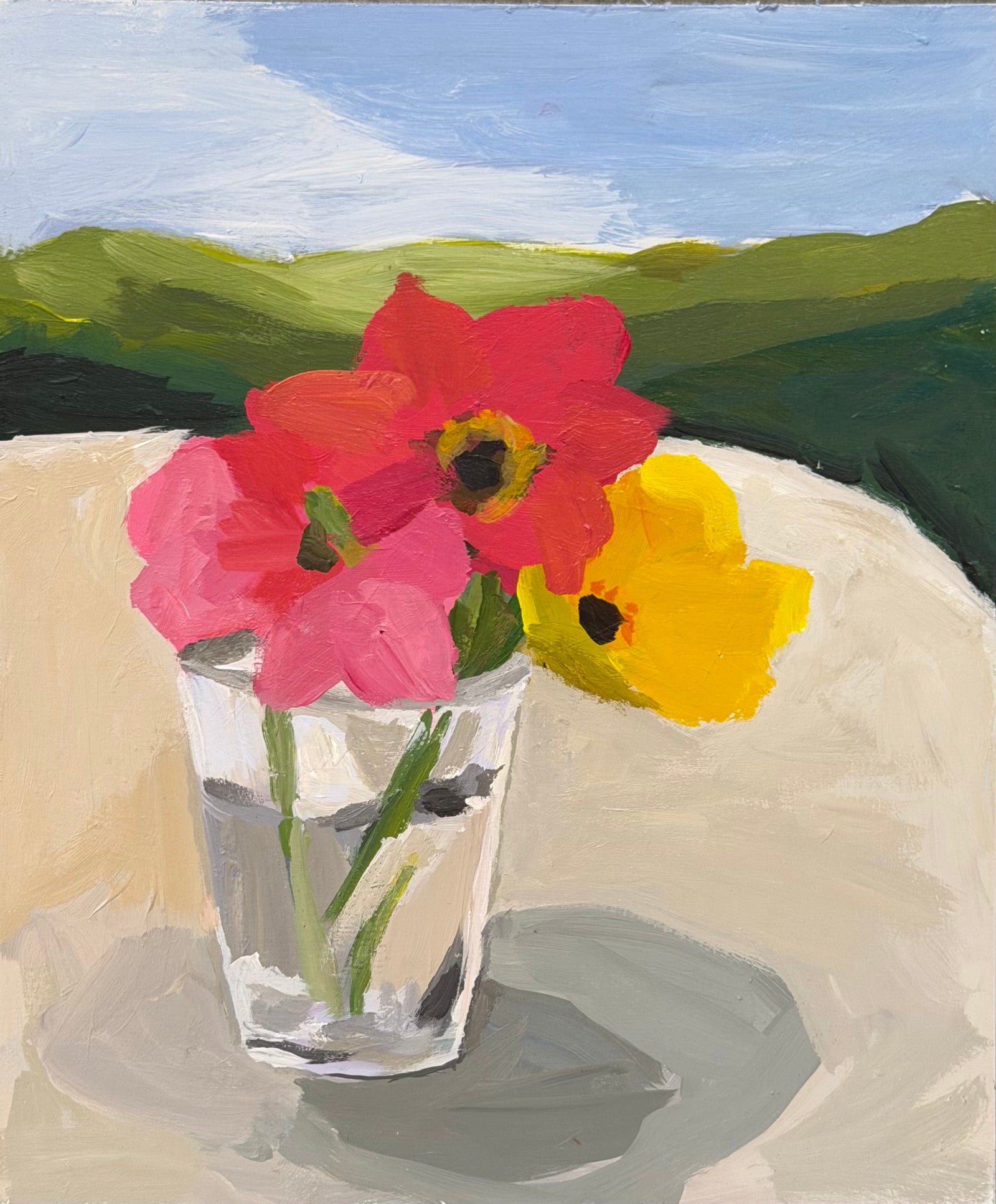 Dana Gibson Zinnia Study with Hills 1