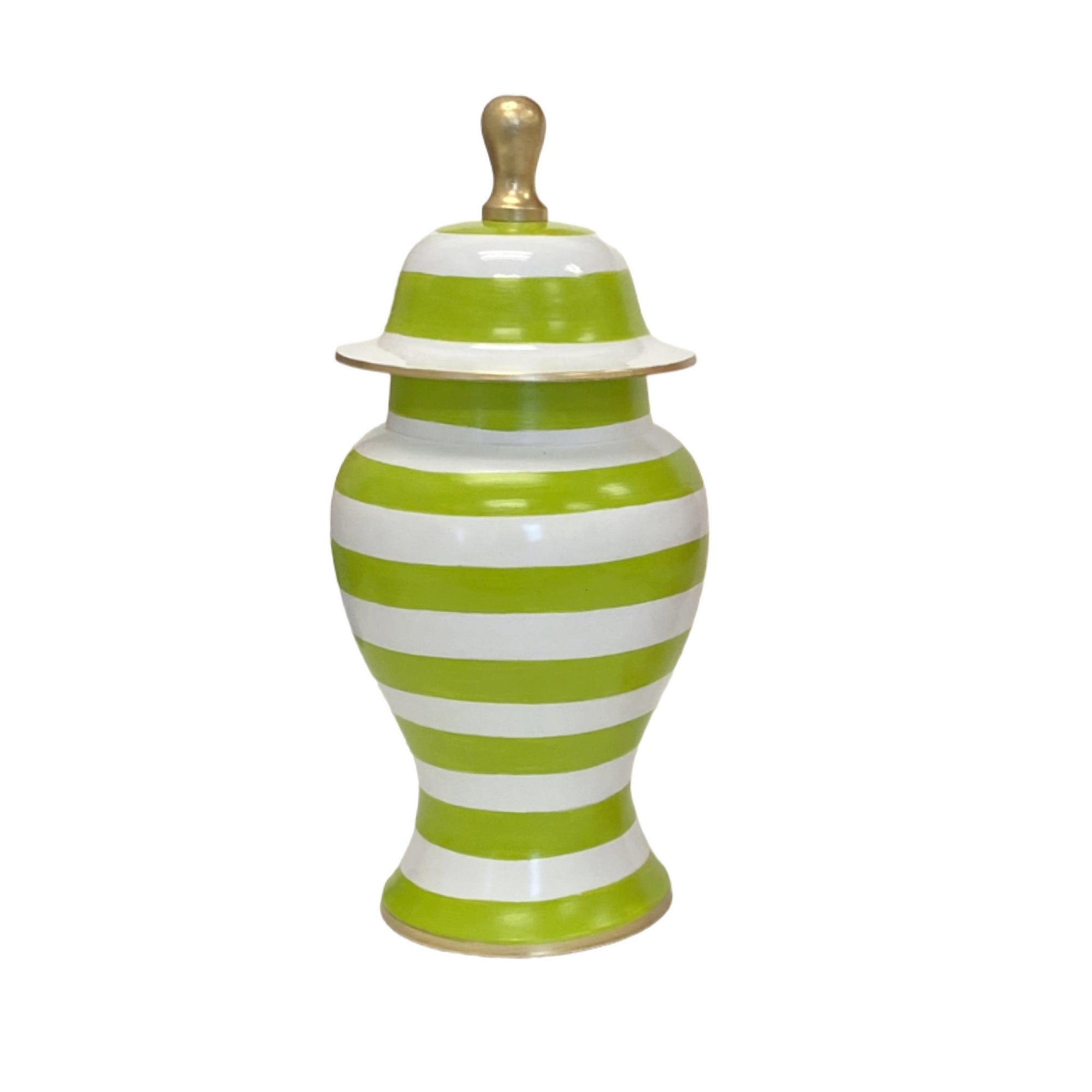 Cammy Stripe Ginger Jar in Navy, Coral, or Green