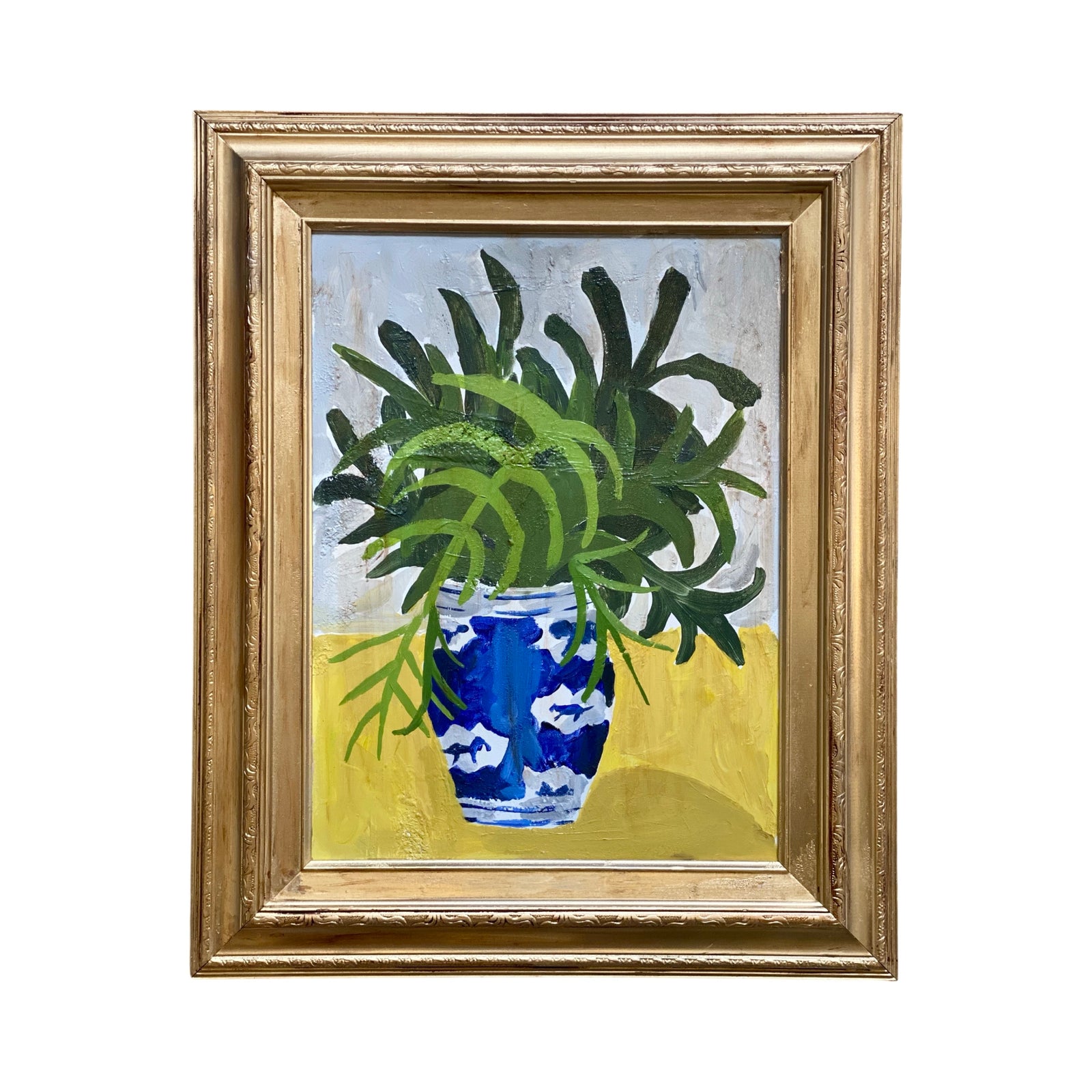 Dana Gibson Tang Vase  on Yellow Cloth, Framed