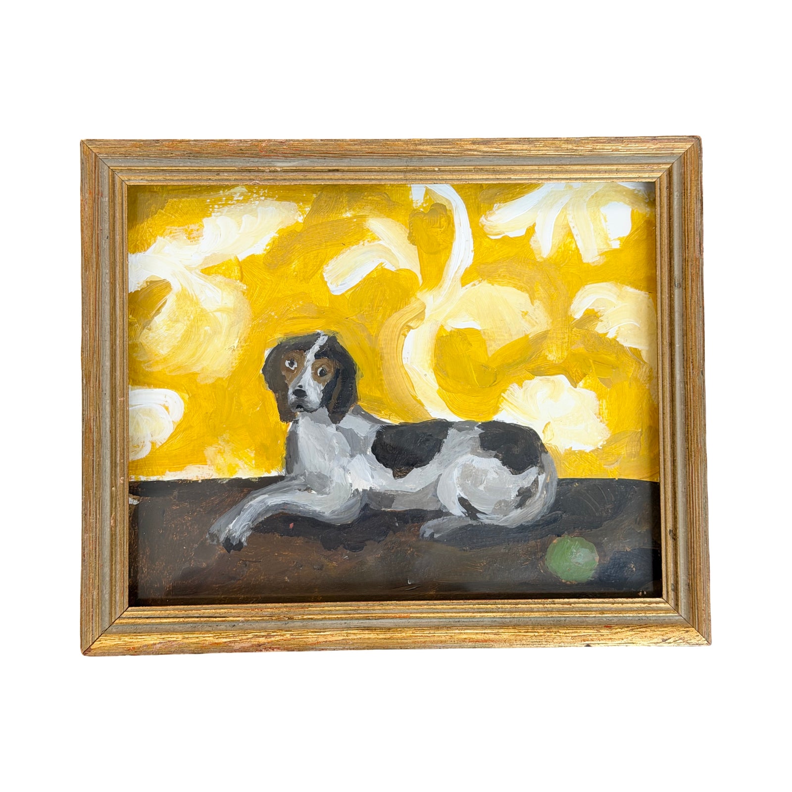 Dana Gibson Hunting Dog in Mustard Pastiche