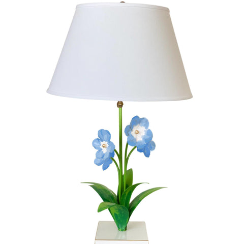 Dana Gibson Tole Fleur Lamp in Blue