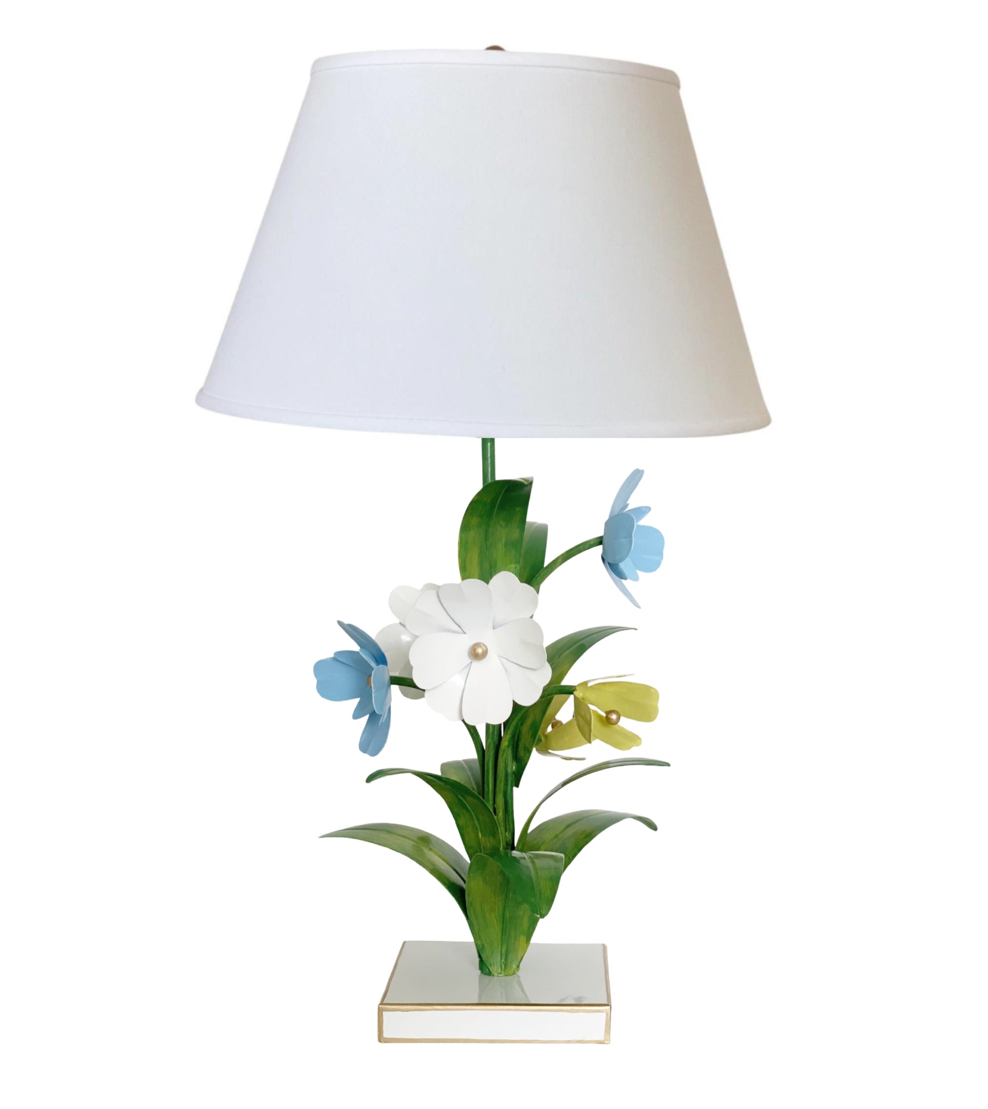 Dana Gibson Tole Fleur Lamp in Multi