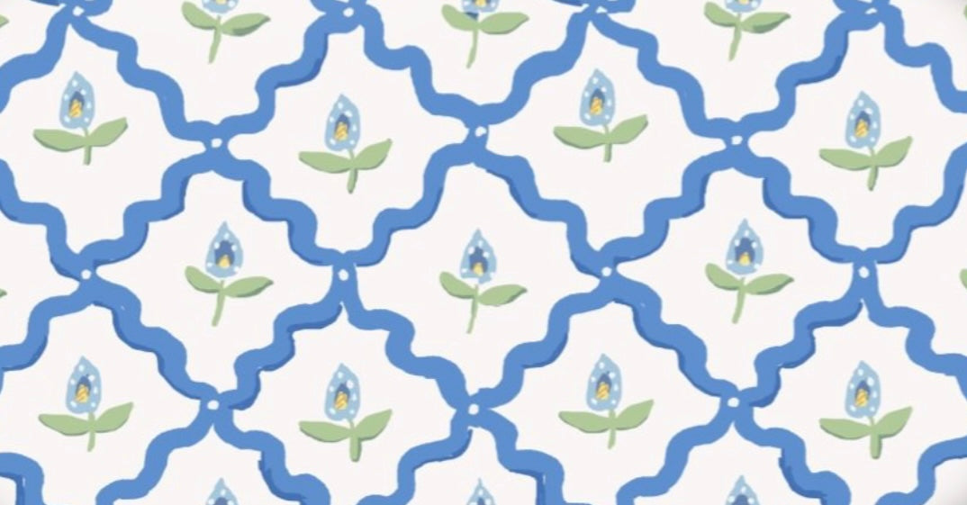 Dana Gibson Lulu in Blue, Wallpaper and Fabric