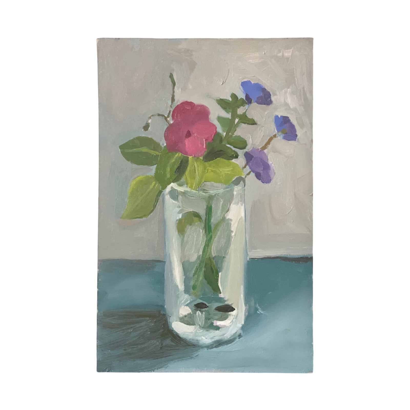 Dana Gibson  Impatiens in Glass  Vase, Unframed