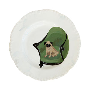 Dana Gibson Ottoman Plate with Pug