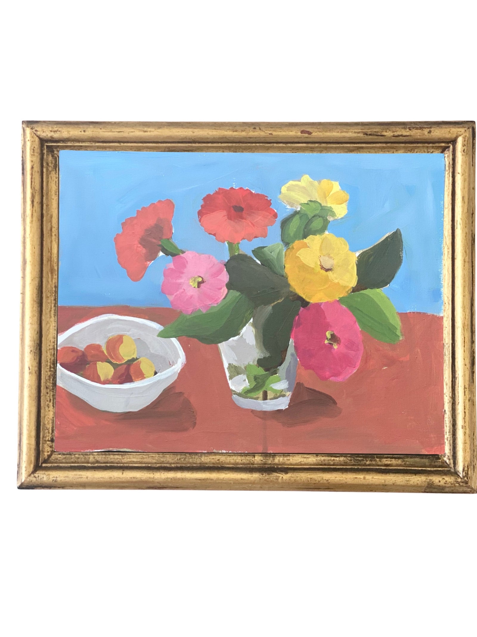 Dana Gibson Summer Zinnias with Cherries