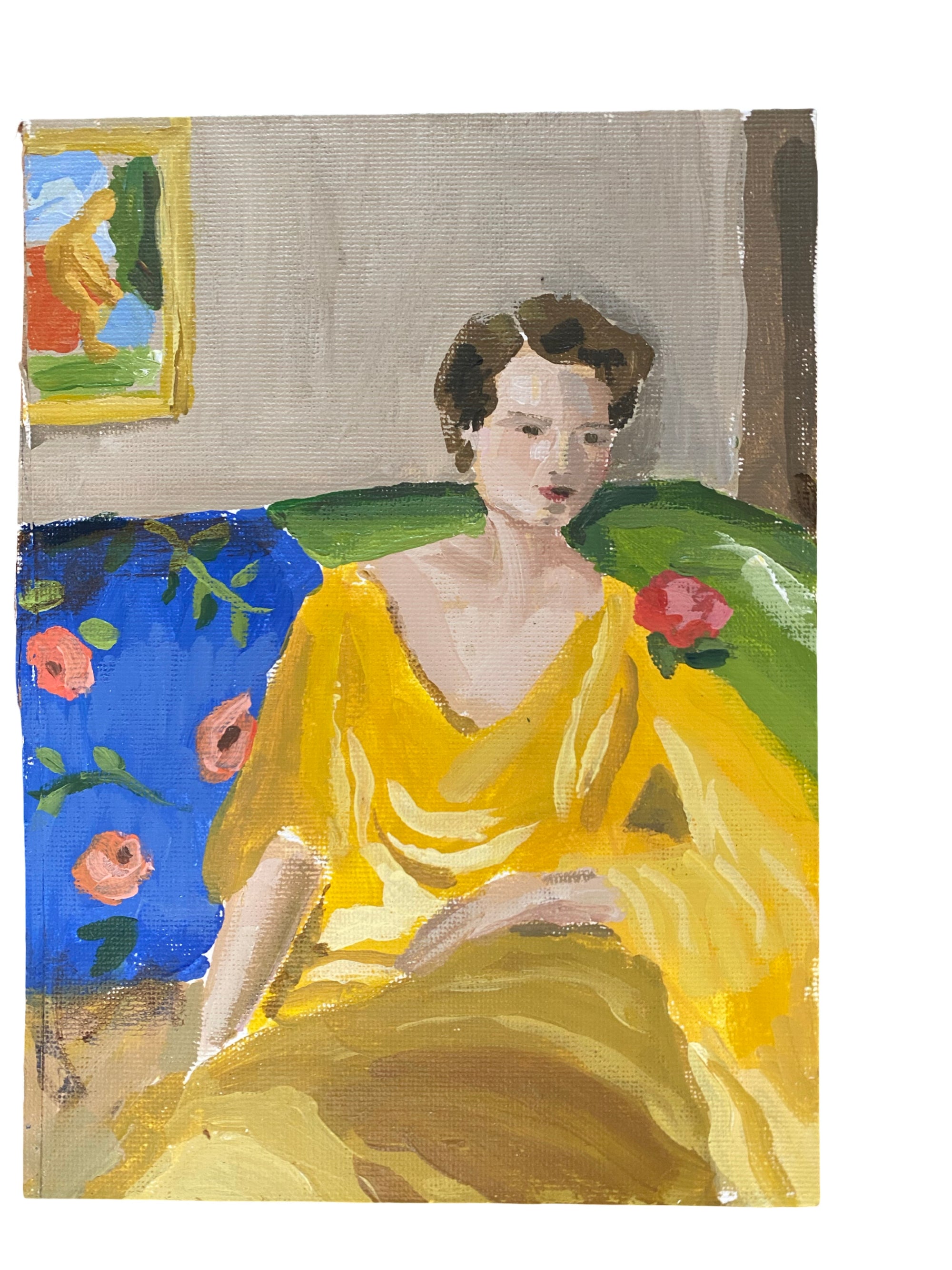 Dana Gibson Lady on Blue Sofa