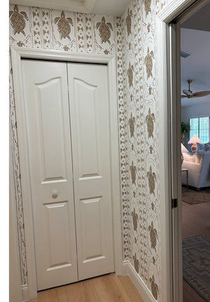 Turtle Daze Wallcovering in Sand