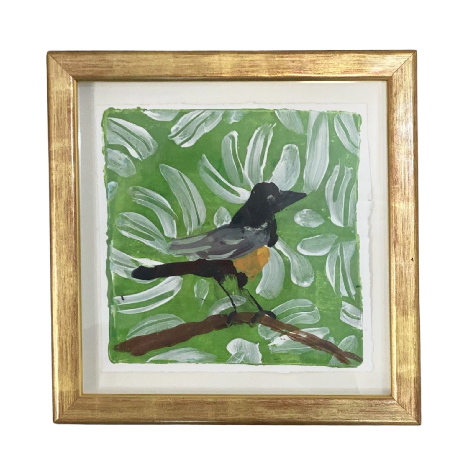 Dana Gibson Green Bird, Framed