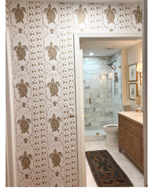 Turtle Daze Wallcovering in Sand