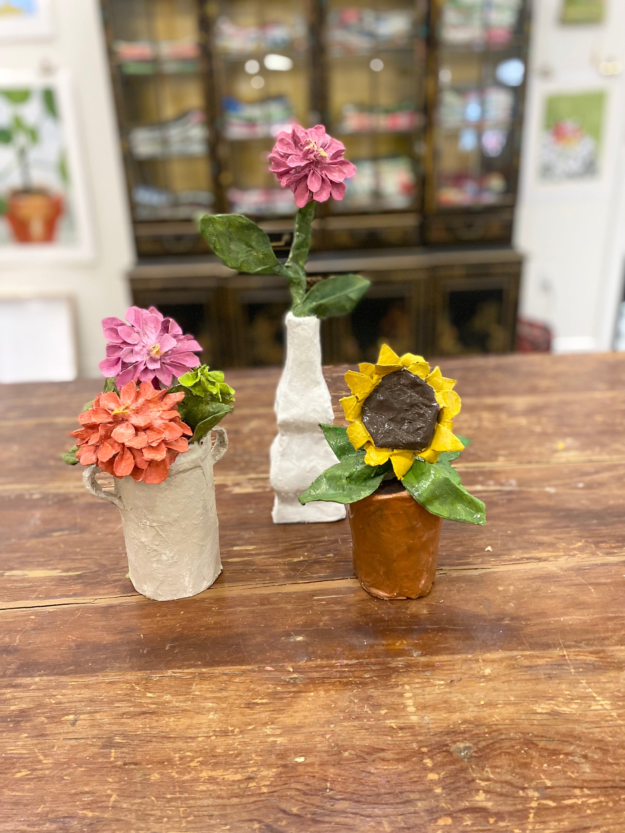 Dana Gibson Zinnias in Mason Jar