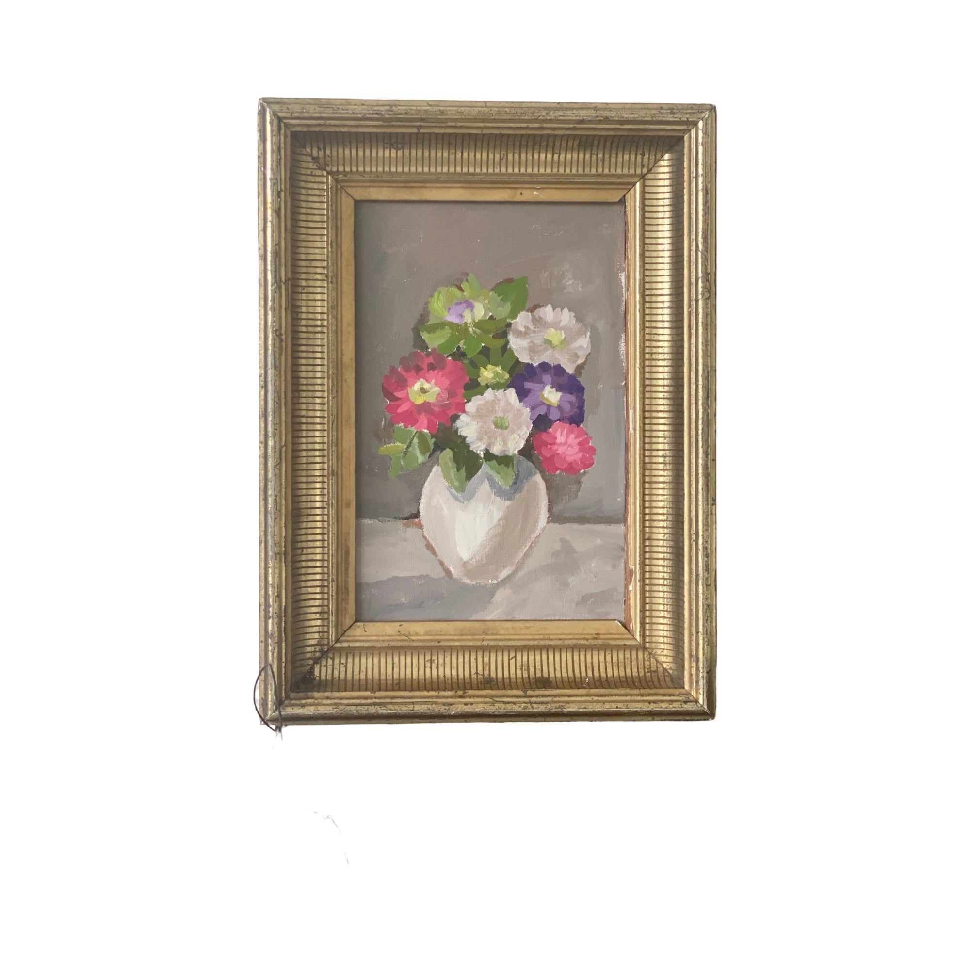 Dana Gibson Asters in White Vase