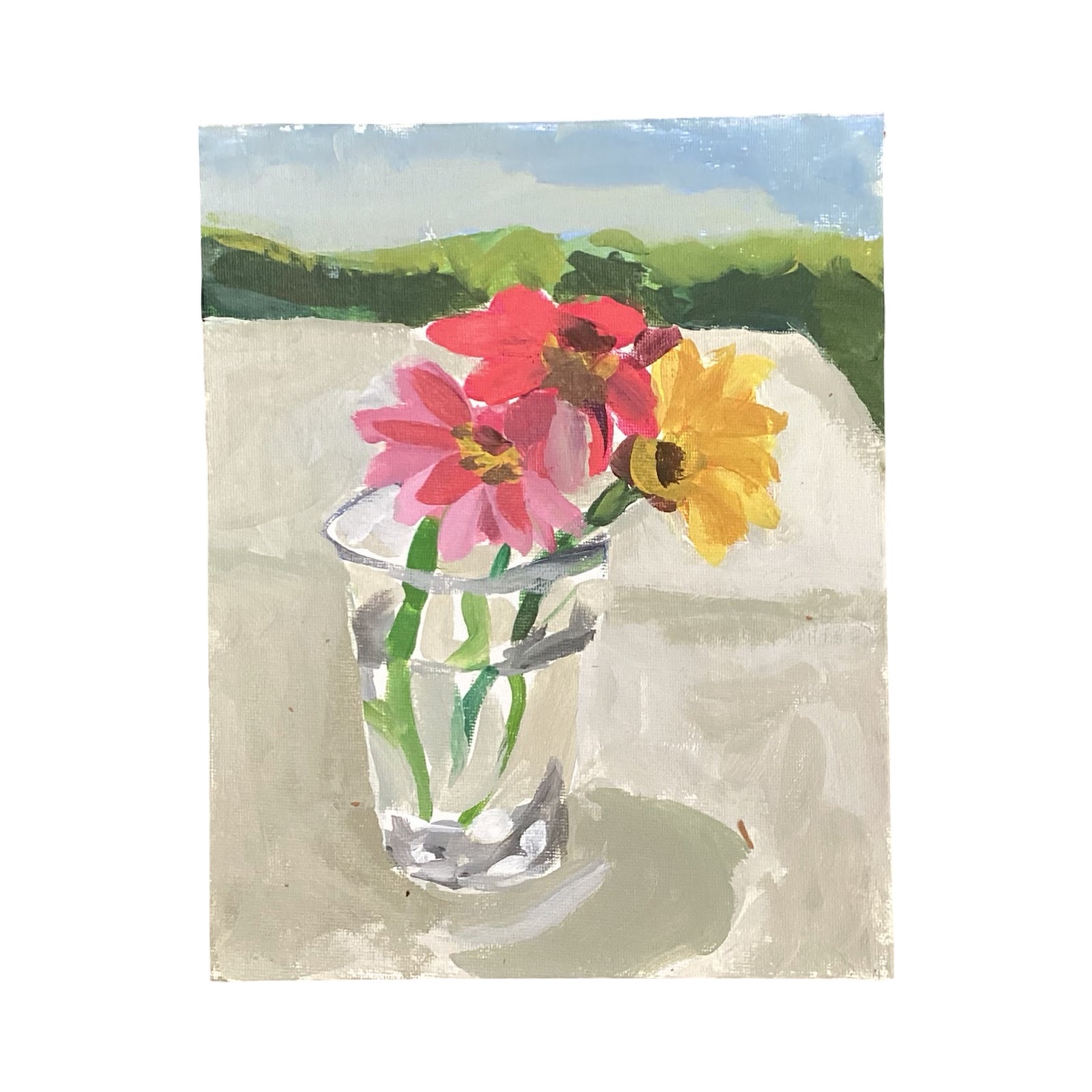 Dana Gibson Zinnias in Tumbler