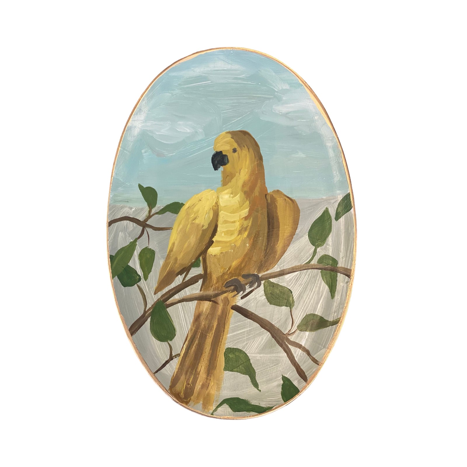Dana Gibson Yellow Parrot  Platter