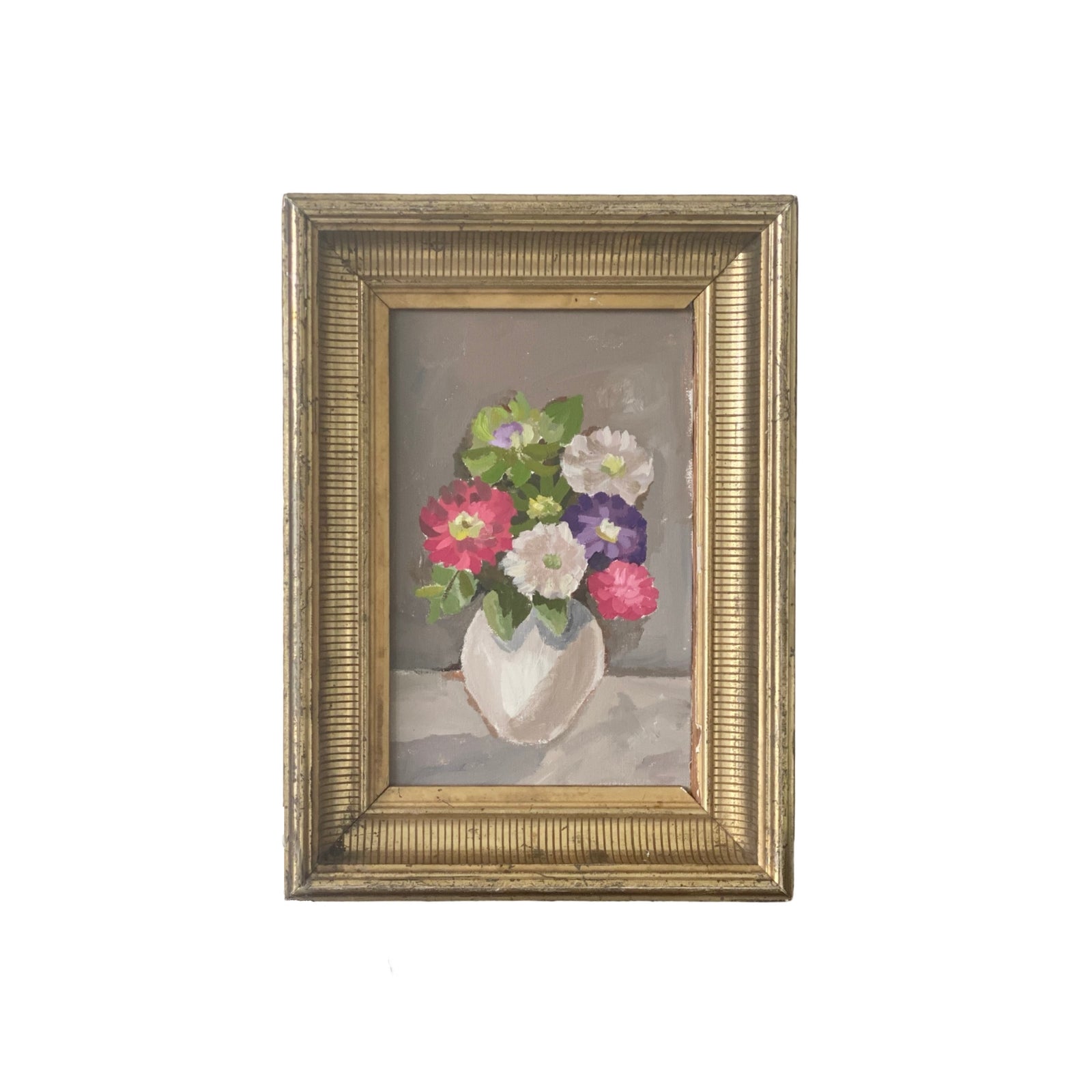 Dana Gibson Asters in White Vase