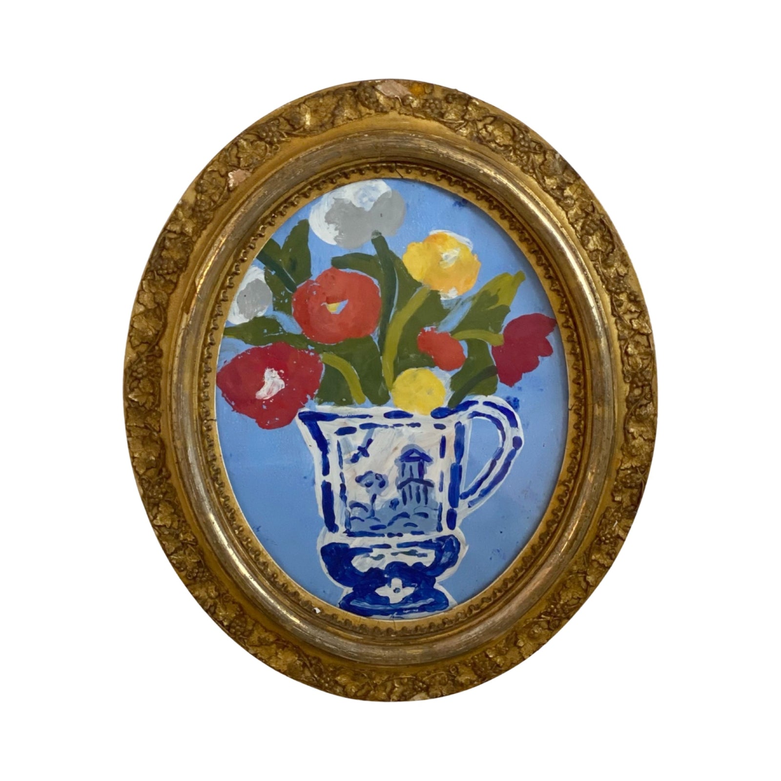 Dana Gibson Delft Art in Vintage Frame