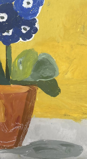 Dana Gibson Primula Study in Yellow in Rectangle Frame