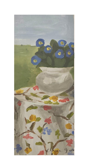 Dana Gibson  Table with Floral Table Cloth