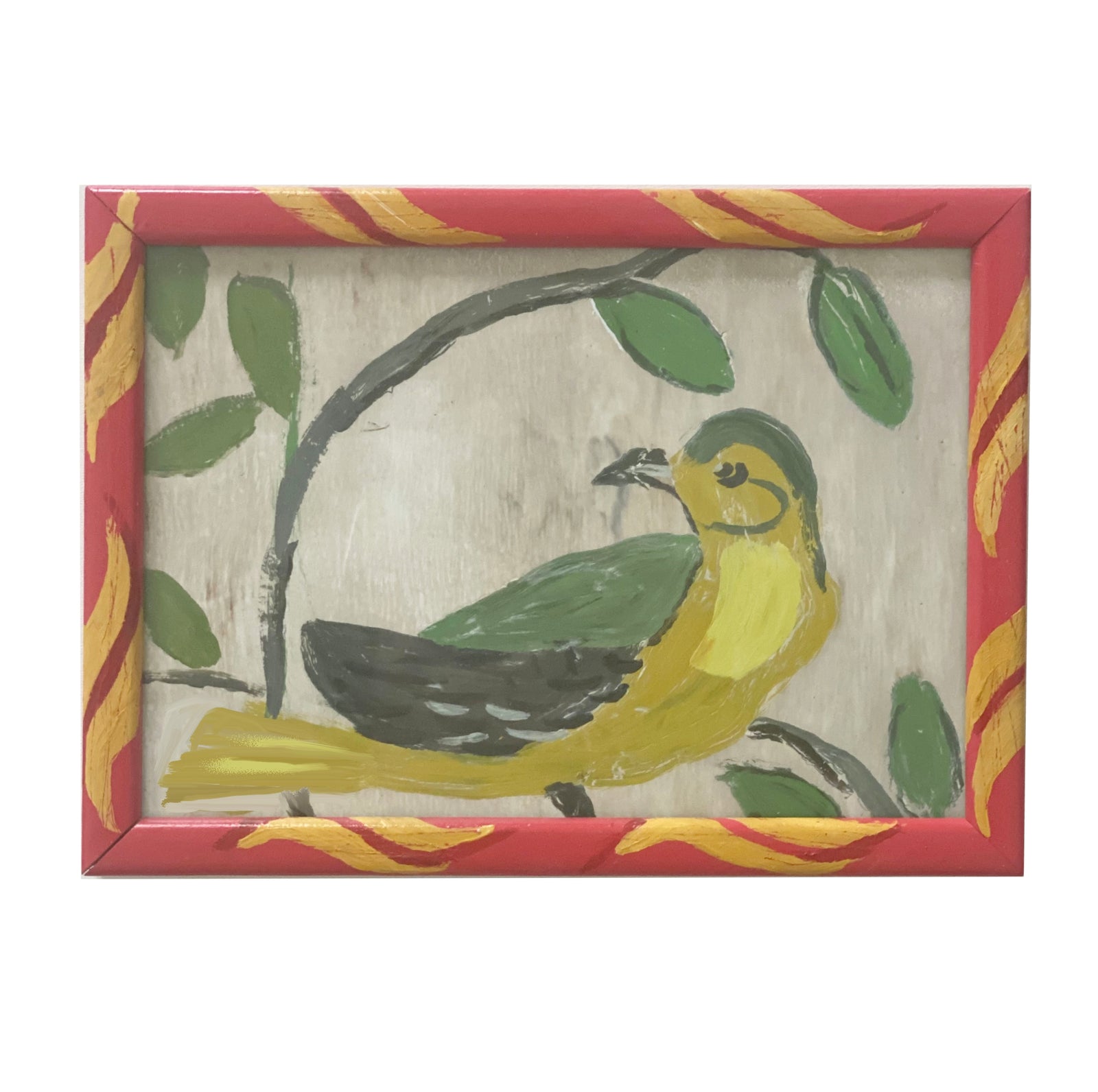 Dana Gibson Yellow Bird in Hand painted Frame