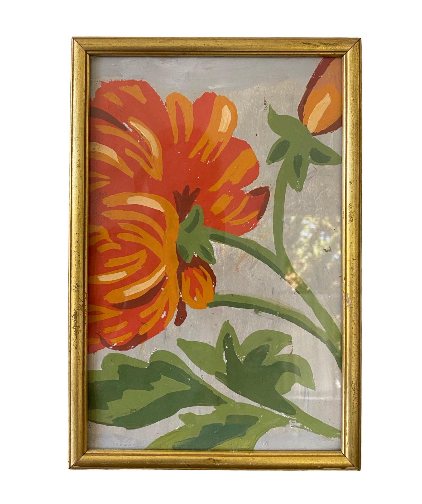 Dana Gibson Dahlia in Orange Modern Floral