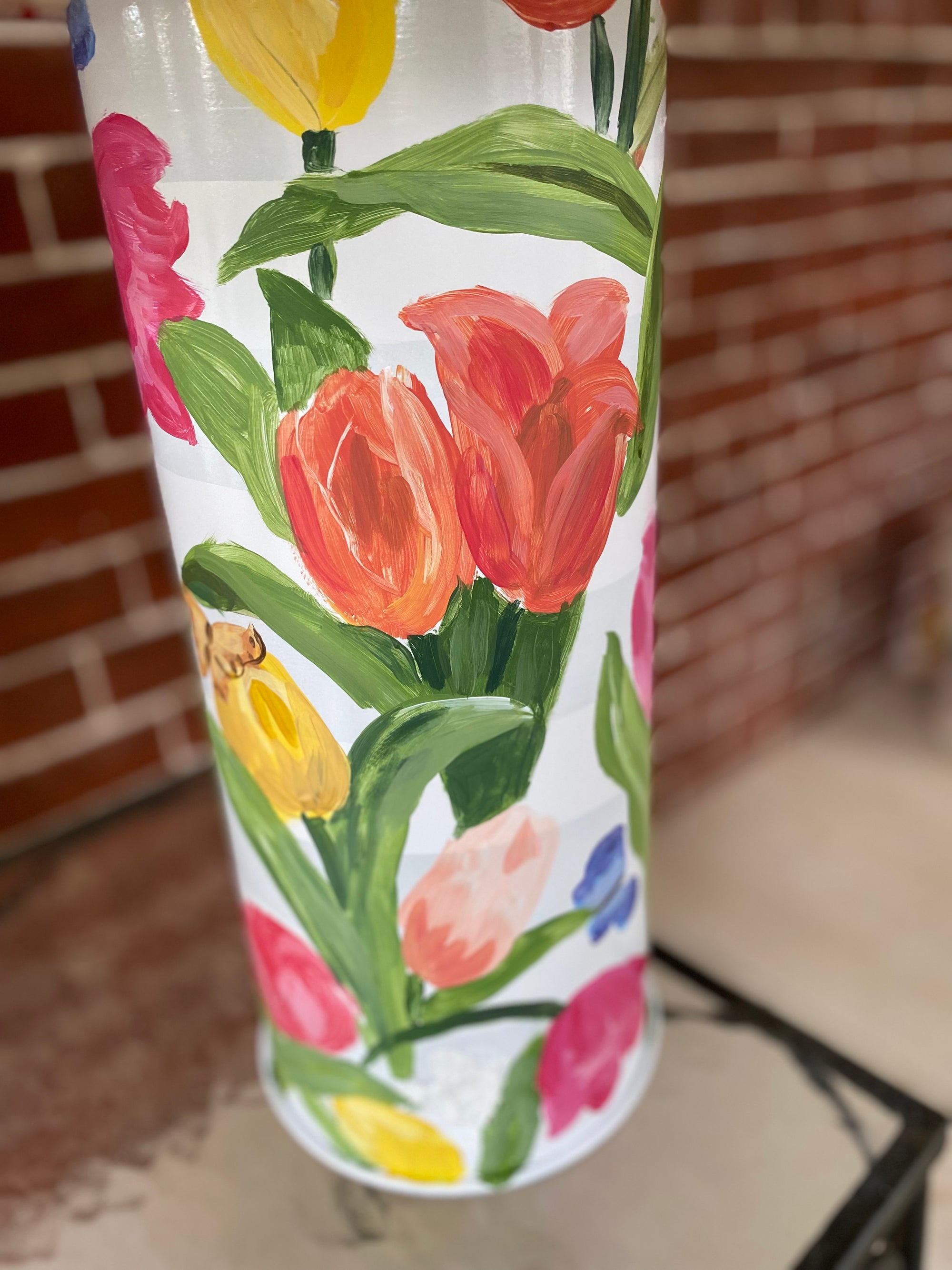 Dana Gibson Hand Painted Dutch  Tulip Lamp