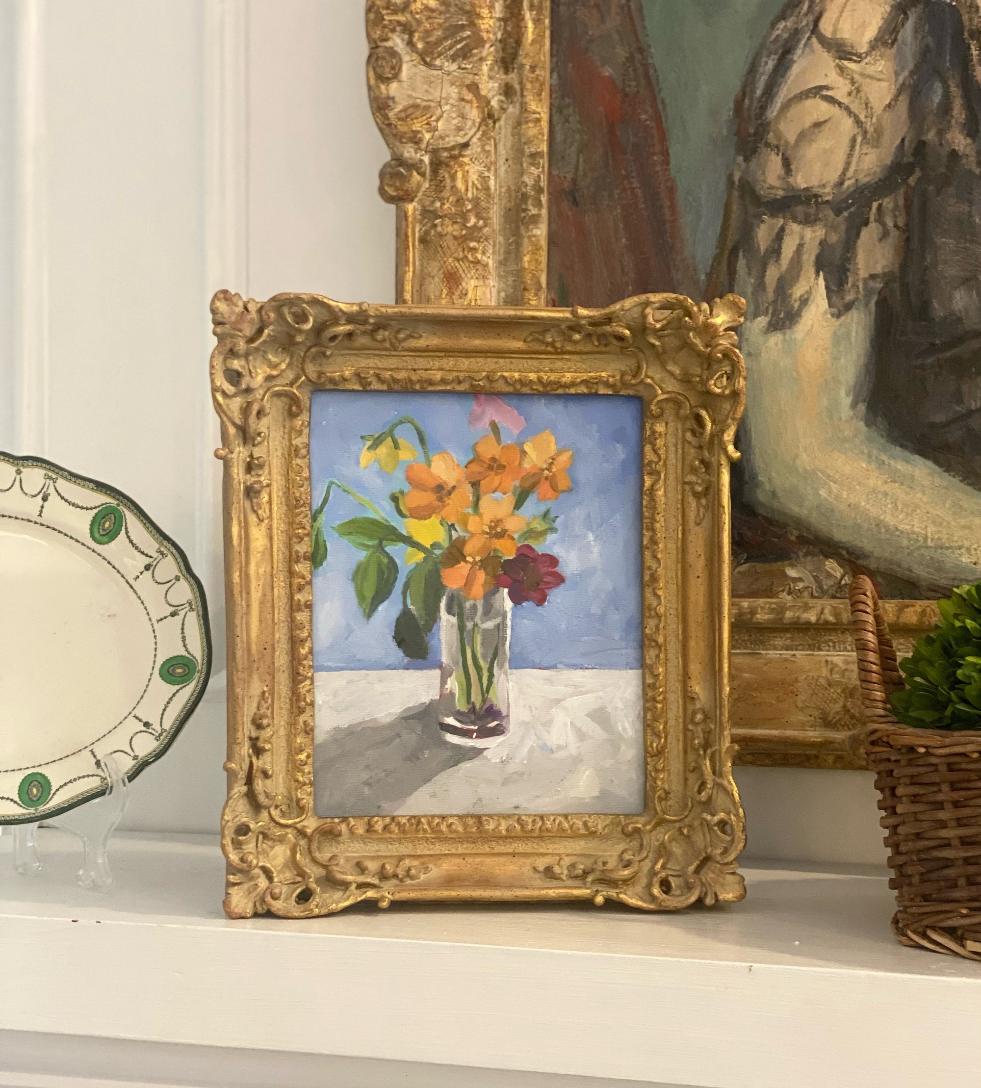 Dana Gibson Cosmos in Glass Vase
