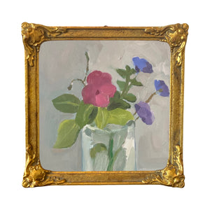 Dana Gibson Impatiens in Square Glass