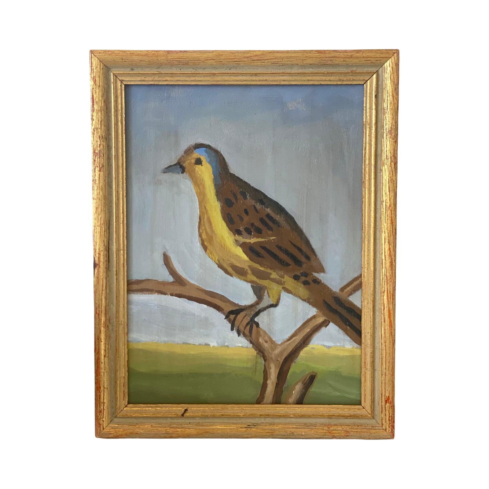 Dana Gibson Yellow Sparrow 2 in Vintage Frame