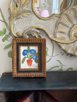 Dana Gibson Blue Floral in Vintage Frame