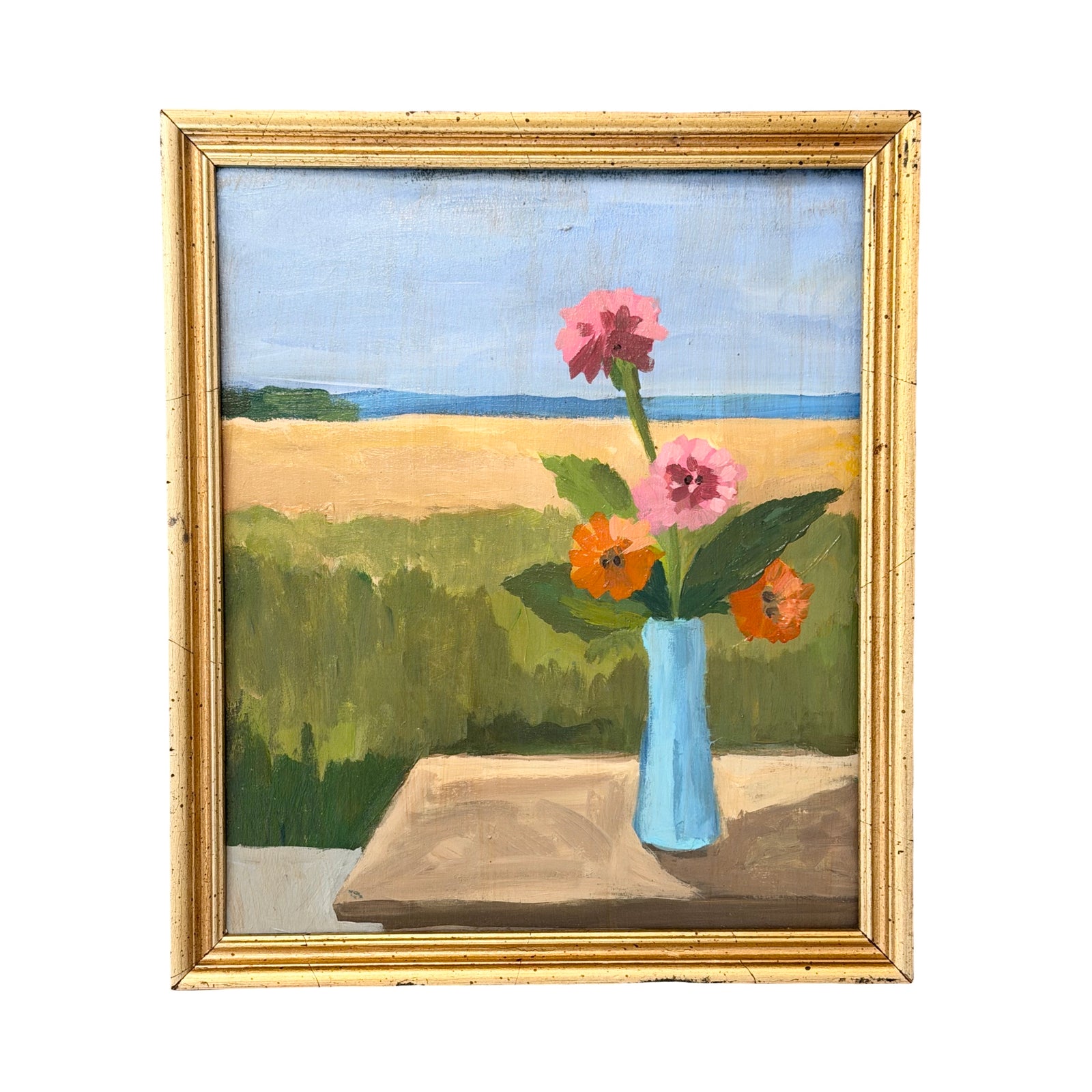 Dana Gibson Zinnias at Bethel Beach