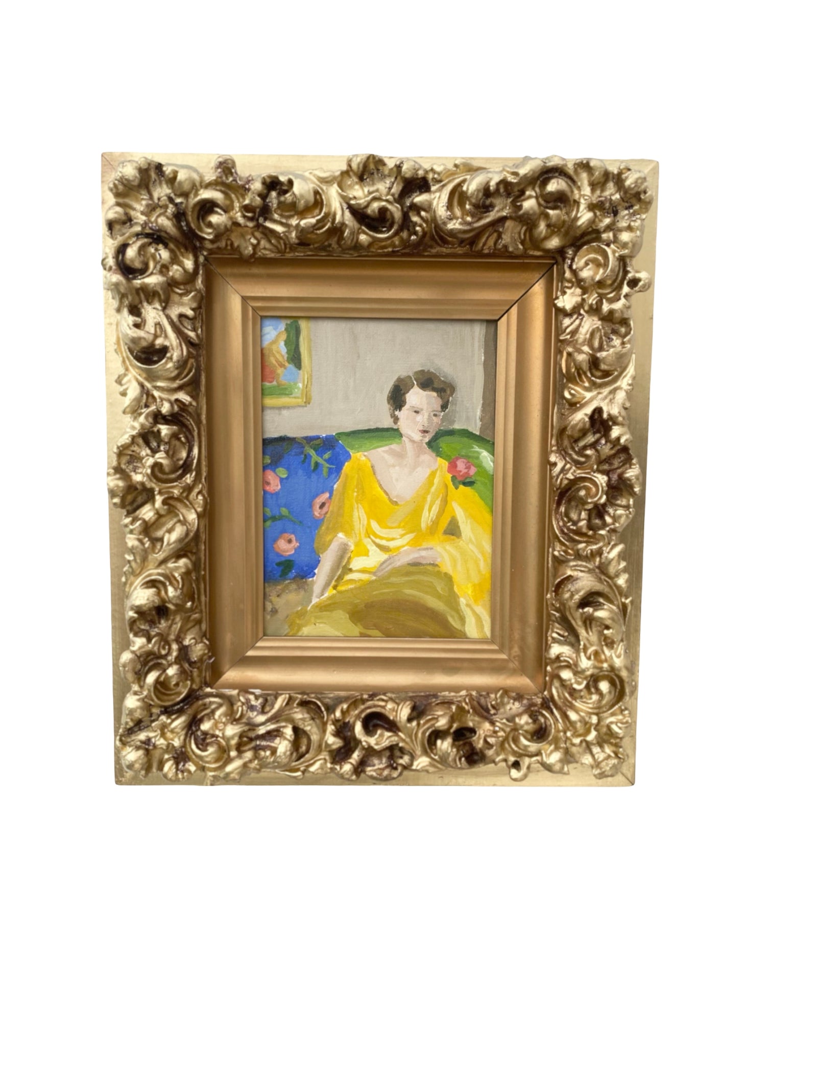 Dana Gibson Lady on Blue Sofa