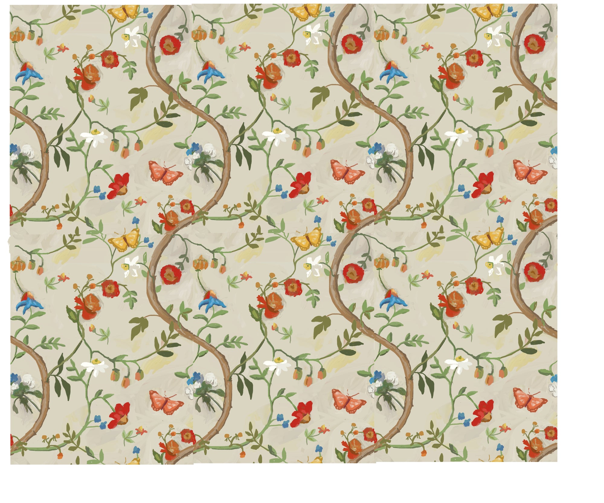Dana Gibson Papillon Wall Paper