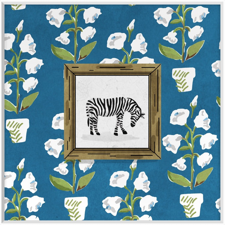 Dana Gibson Mughal Zebra in Blue, Large