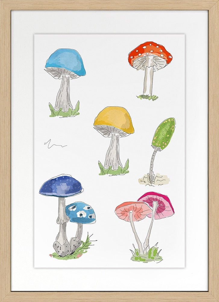 Dana Gibson Mushroom 2, Oak or White Frame