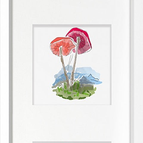 Mushroom Tall, Gold Frame